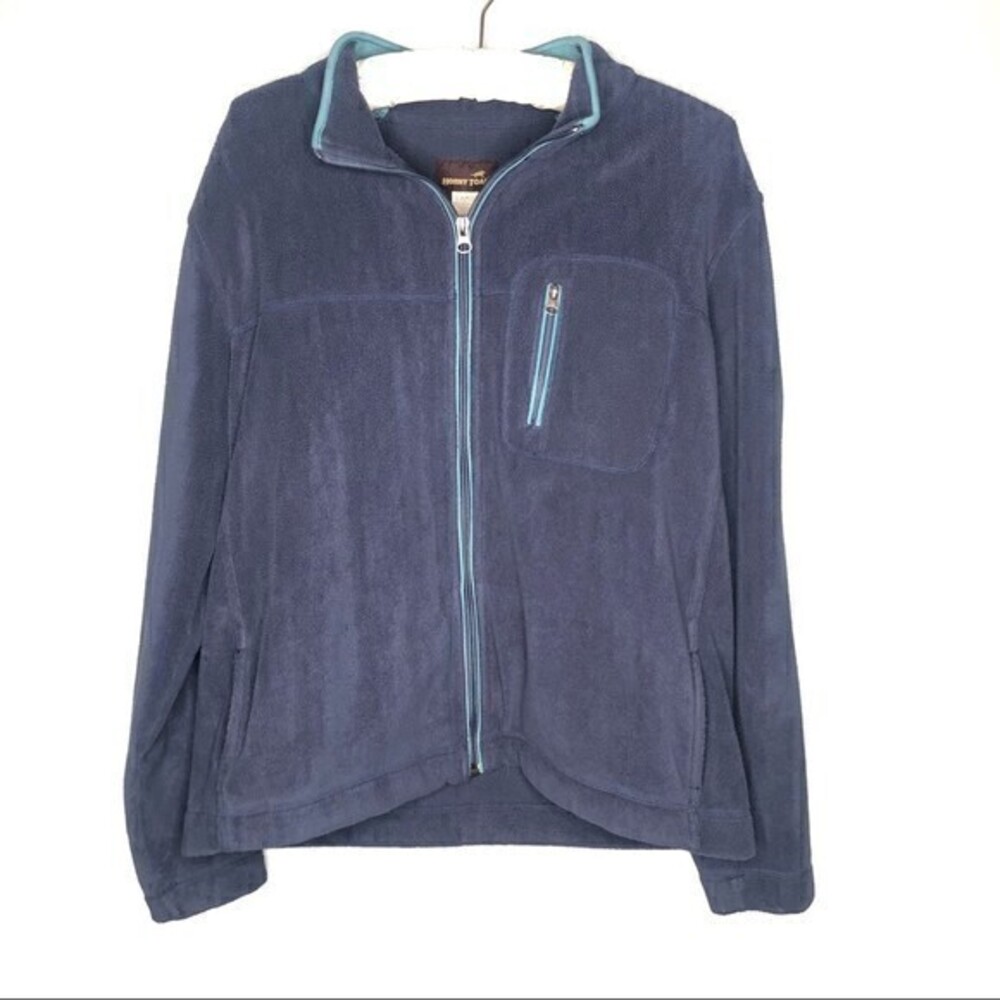 Toad & Co full zip up two toned blue long sleeve fleece sweatshirt jacket large